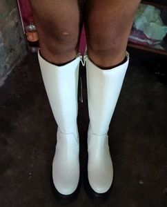 Chic White Knee-High Boots