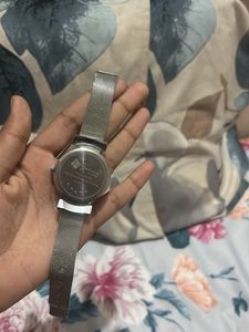 Elegant Silver Mesh Strap Watch