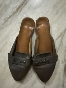 Stylish Grey Mules with Studs