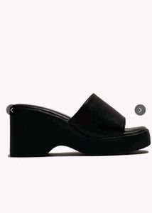 Chunky Black Platform Mules
