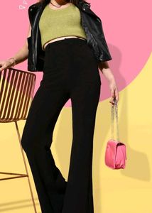 SASSAFRAS Black High Waisted Bootcut Trouser