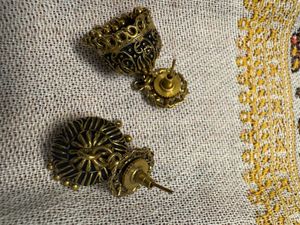 Antique Oxidised Jhumka Earrings