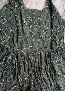 Green Floral Smocked Maxi Dress