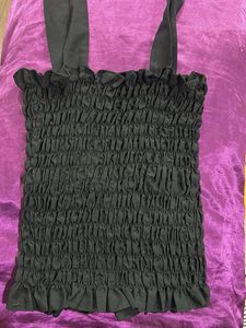 Smocked Black Spaghetti Strap Top