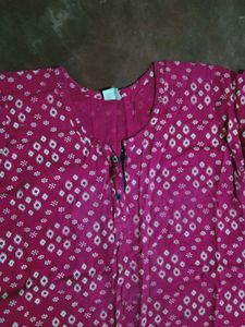 Pink Bandhani Print Kurta