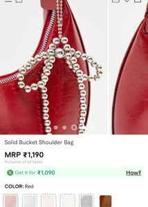 Red Solid Bucket Shoulder Bag