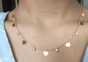 Gold Heart &amp; Crystal Charm Necklace