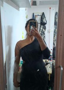 Chic One-Shoulder Black Dress