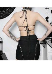 Black Butterfly Halter Top and skirt