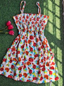 Cute Floral Fleece Dress