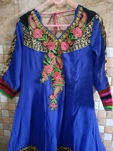 Vibrant Blue Embroidered Kurta bust 36, west 34,le