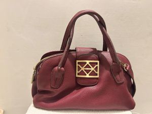 Maroon Textured Handbag