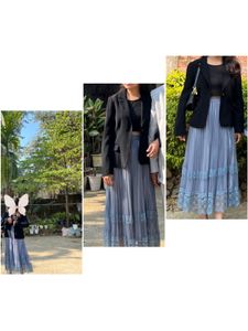 Elegant Lace Trim 2 In 1 Skirt