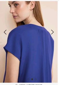 Street One V-Split Neck Viscose Blouse, Pink