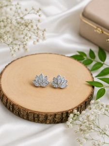 combo of Elegant Lotus nd half moon Stud Earrings