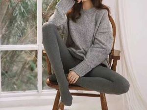 Girl's Leg Hugging Cozy Grey Tights