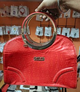 Women’s Red Handbag with Dual Handles