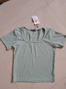 Ribbed Square Neck Top