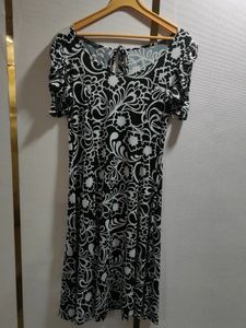 Black  And White  Printed Dress
