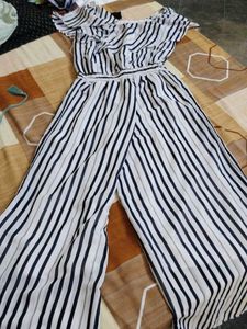 Striped Off-Shoulder Jumpsuit