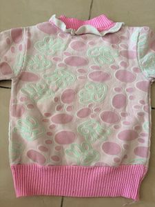 Cute Pink Baby Girl light woolen tshirt