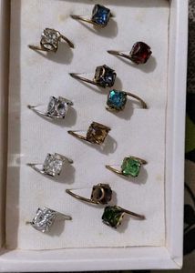 Set of 10 Assorted Gemstone Rings