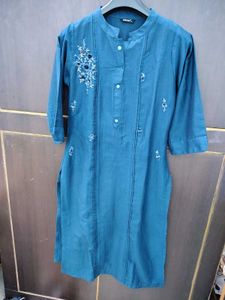 Stylish Blue Embroidered Kurta for Women