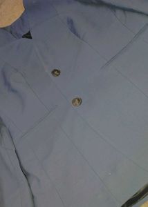 Women's Slate Blue Tailored Collarless Blazer