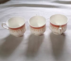 COMBO 3 Sets Glass Cup Bone China Tea Cup Coffee Cup 90s Vintage Tea Cup Set West Bengal Chai Cup Kitchen &amp; Dining Items Ceramic White Cup With Beautiful Design Indian Design Stylish Aesthetic Cup Set
