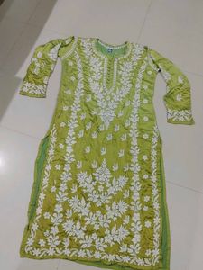Green Chikankari Kurta