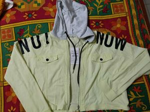 Women's Yellow "NOW" Hoodie Jacket