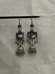 Boho Mirror Jhumka Earrings