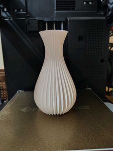 3d White Pleated Decorative Vase