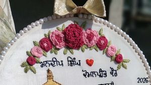 Handmade Embroidered Wedding Wall Decor