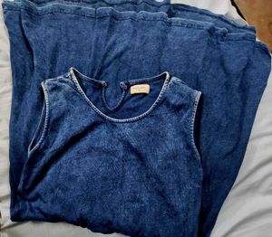 Blue Denim Tie-Front Dress