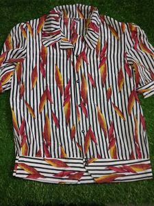 Combo Tshirt Vintage Striped Leaf Blouse