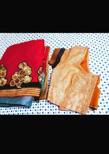 Elegant Red Embroidered Saree