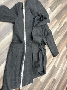 Elegant Gray Wool Blend Coat