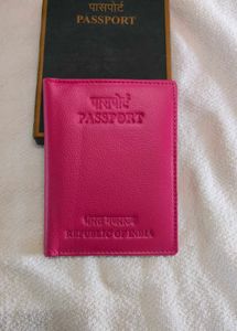 Pink Leather Passport Holder