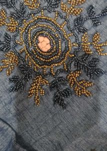 Elegant Blue Kurta with Orange Dupatta
