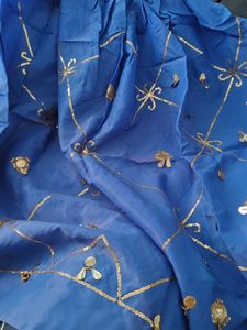 Royal Blue lehenga with Gold Embellishments