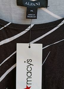 Black And White Macy's Alfani Dress Midi