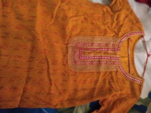 Women Elegant Mustard Kurti