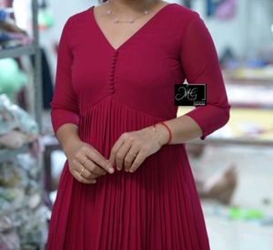 Elegant Pleated pink Ethnic Kurta