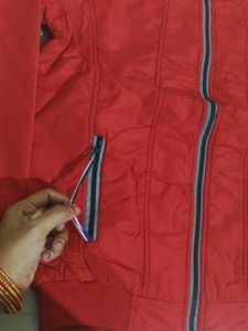 Men's Red Quilted Bomber Jacket