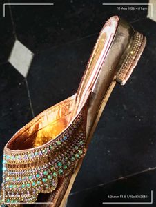 Embellished pure Gold Sandals