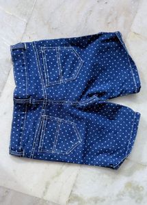 Polka Dot Denim Shorts