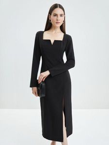 Zara square neck midi dress