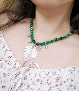 Unique Leaf Beads oxide necklace 🍀