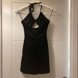 Black Velvet Cut-Out Mini Dress